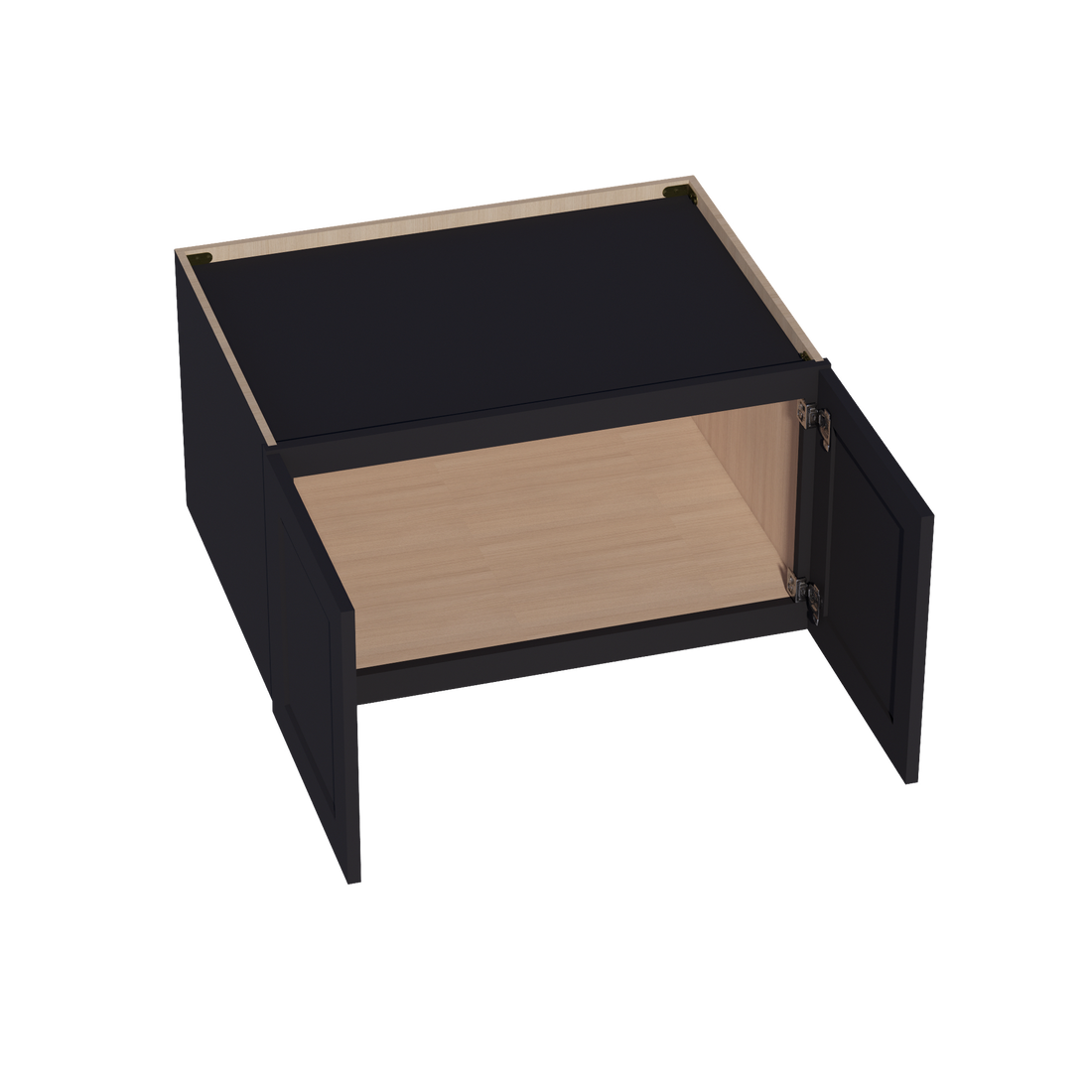 HE-W331824: Ebony Black Shaker 33"W x 18"H x 24"D 2 Doors Standard Bridge Wall Cabinet