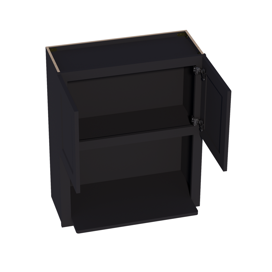 HE-WM3036: Ebony Black Shaker 30"W x 36"H 2 Doors Wall Built-in Microwave Cabinets