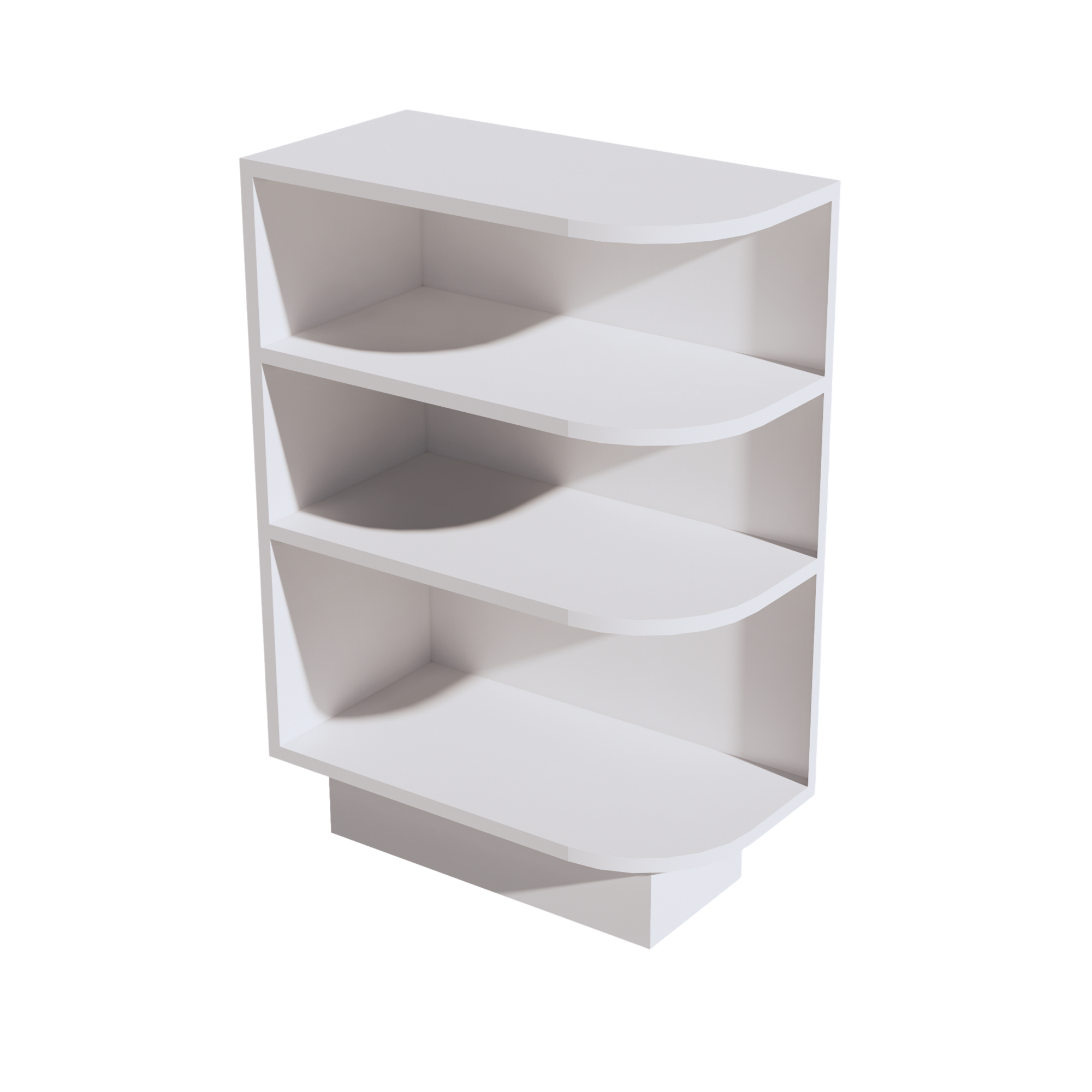 HF-BES12L: Frost White Shaker 12" 4 Shelves End Shelf Corner Base Cabinets (Left Open)