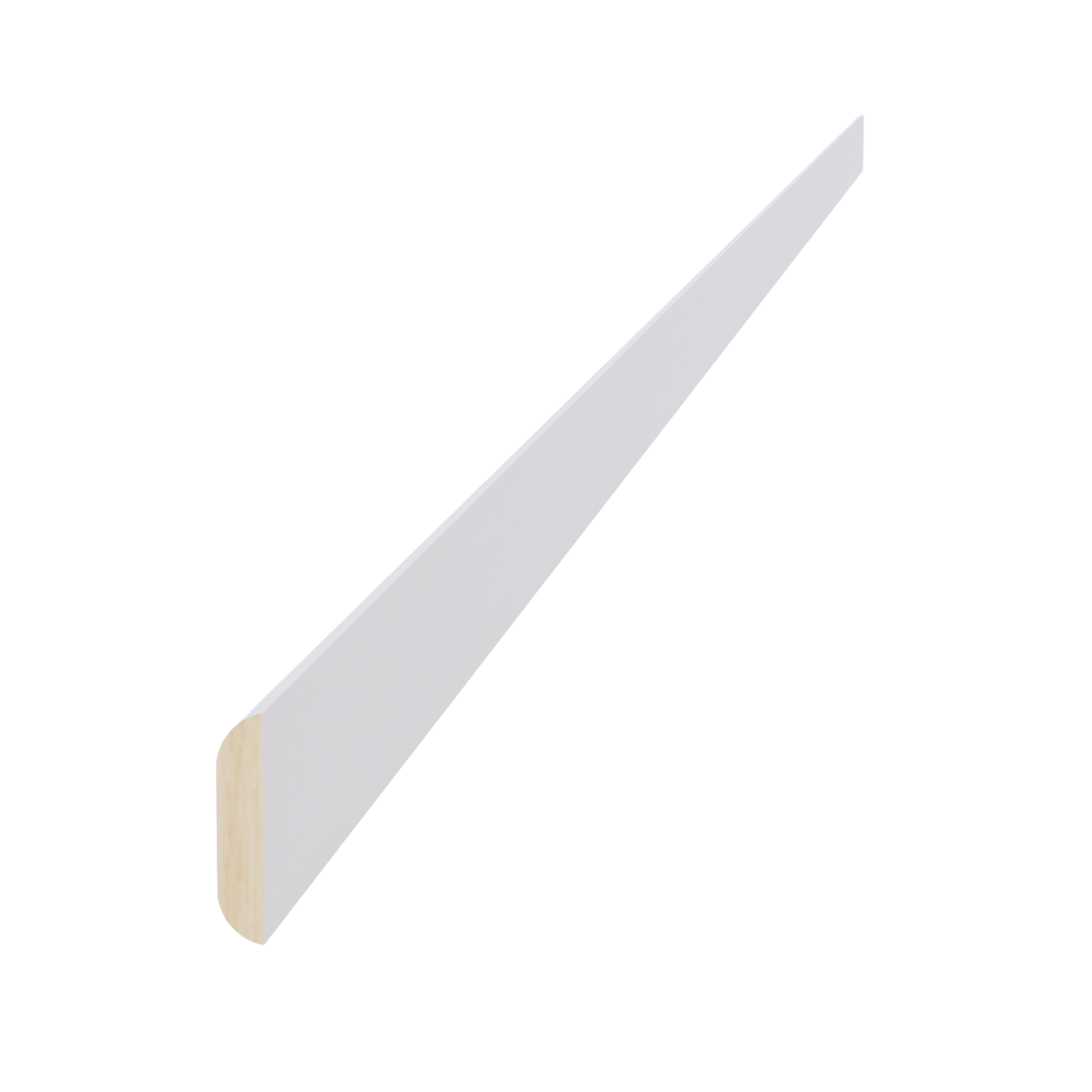 SF-BM1-1/4: Frost White Slim Shaker 96"W x 1-1/4"H x 1/4"D Batten Molding