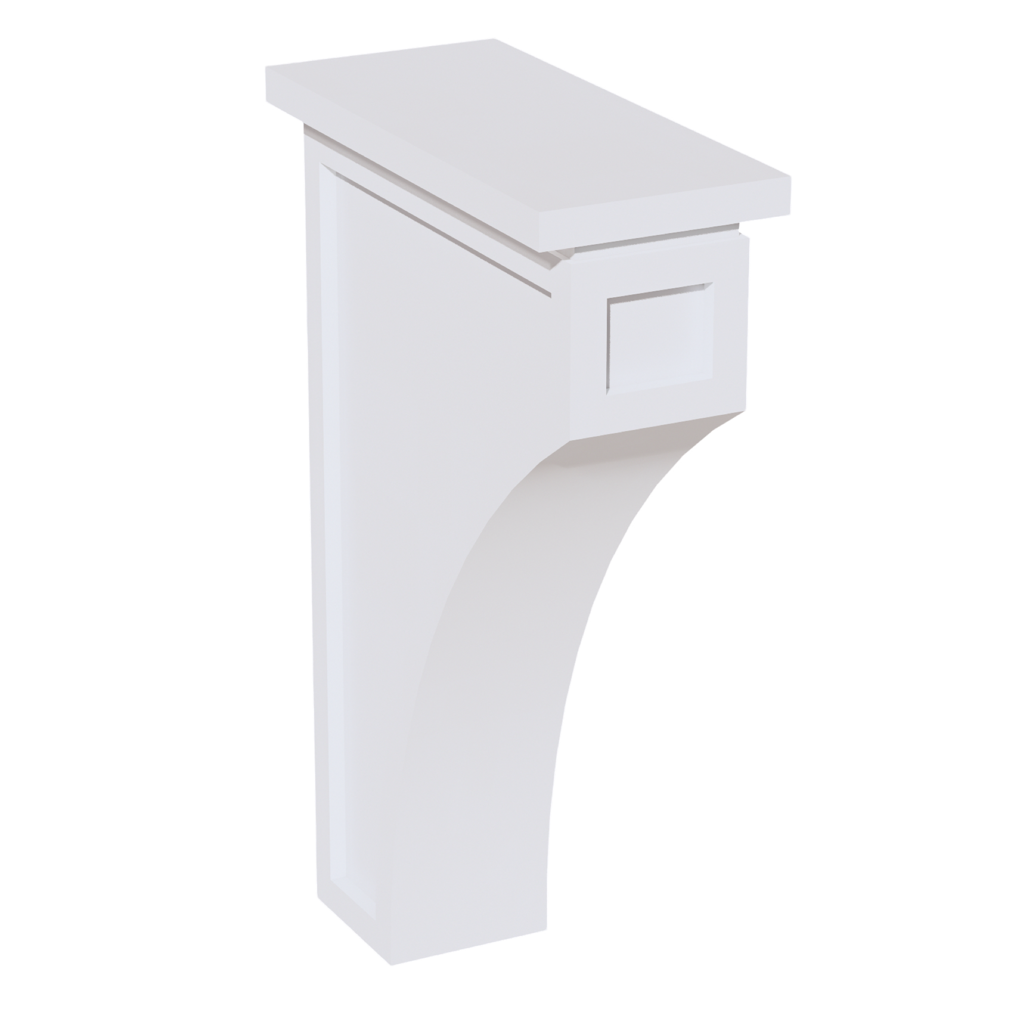 SF-CMCB: Frost White Slim Shaker 3-1/2"W x 12-1/4"H x 08"D Extra Large Corbel