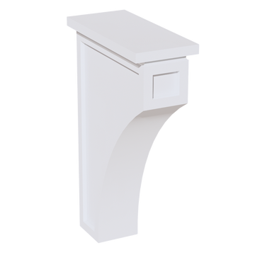 SF-CMCB: Frost White Slim Shaker 3-1/2"W x 12-1/4"H x 08"D Extra Large Corbel