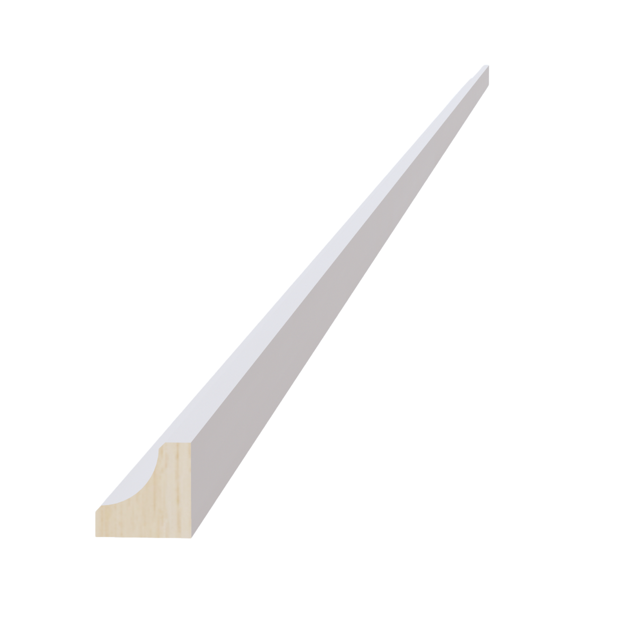 SF-ICM8: Frost White Slim Shaker 96"W x 3/4"H x 3/4"D Inside Corner Molding