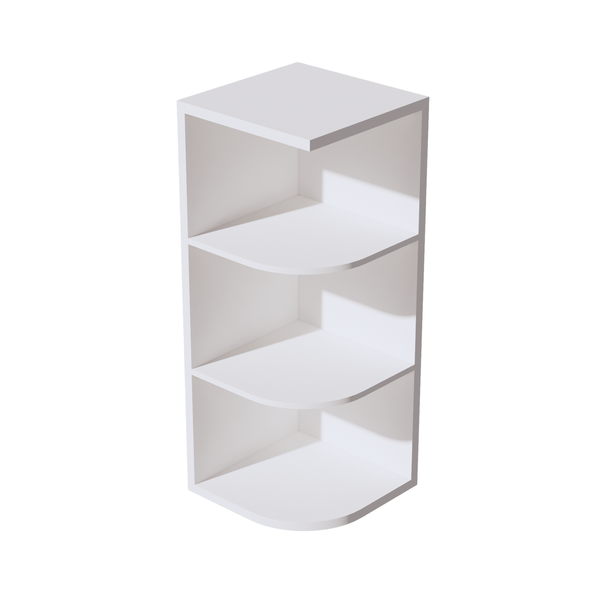 SF-OE1230: Frost White Slim Shaker 12"W x 30"H 4 Shelves Wall End Shelf Cabinet