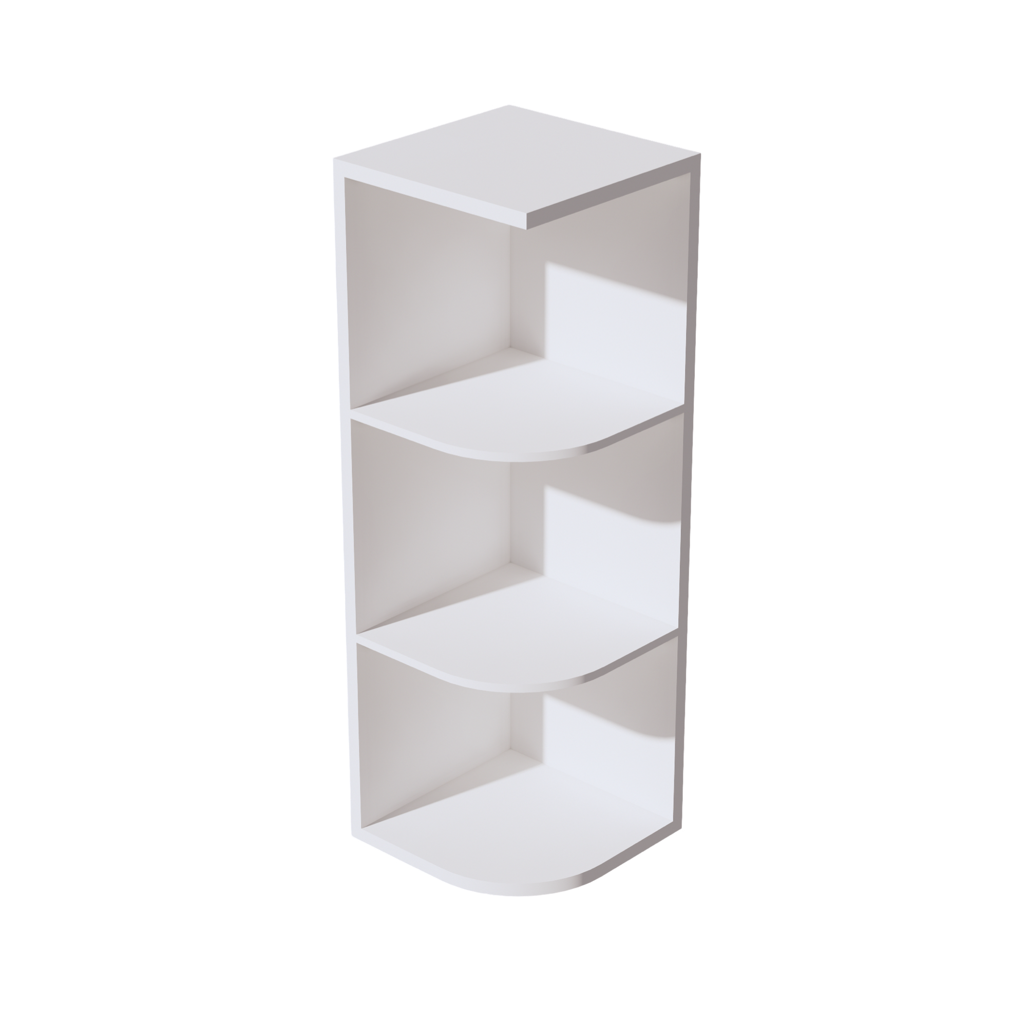 SF-OE1236: Frost White Slim Shaker 12"W x 36"H 4 Shelves Wall End Shelf Cabinet
