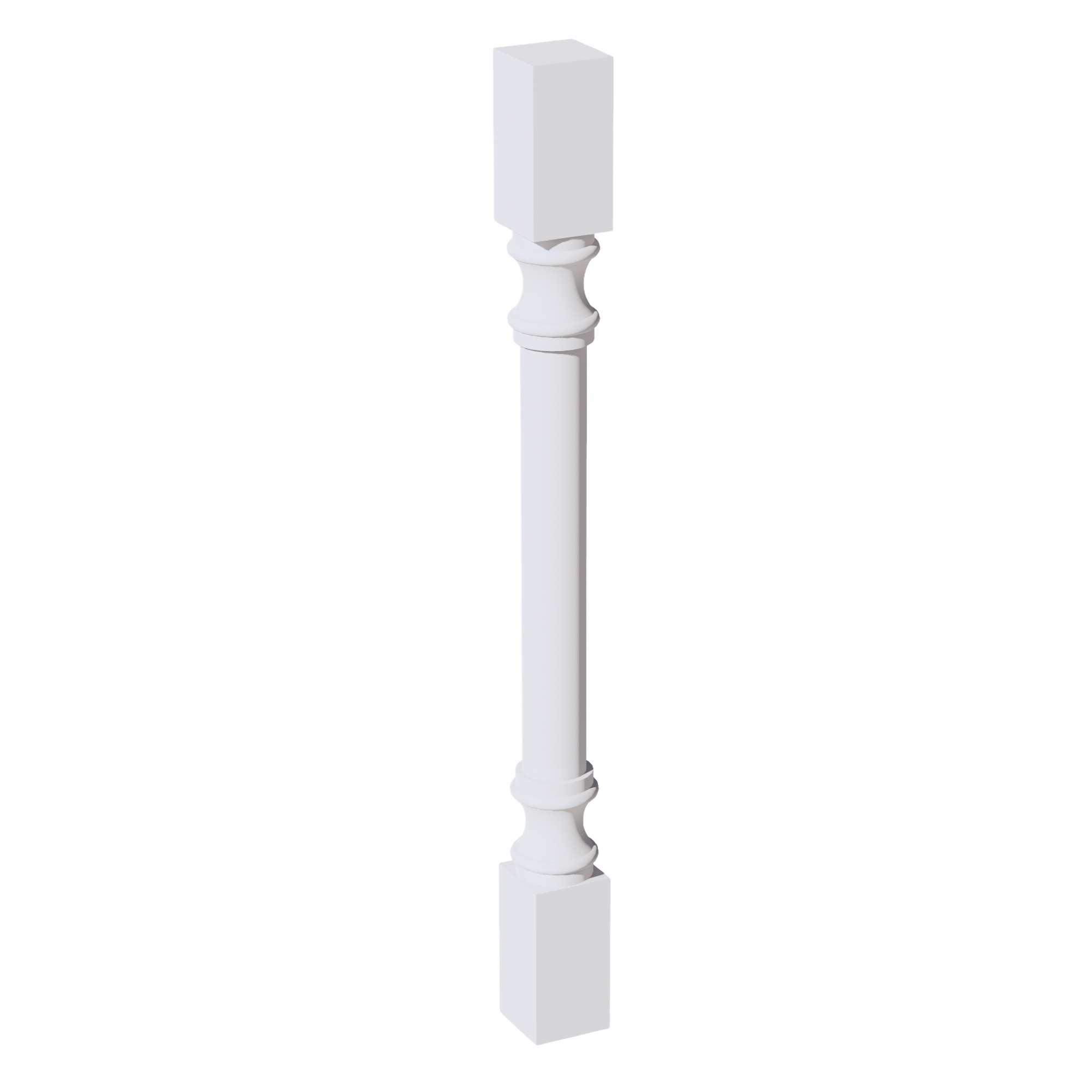 SF-RP336: Frost White Slim Shaker 03"W x 36"H x 03"D Round Roman Pillar