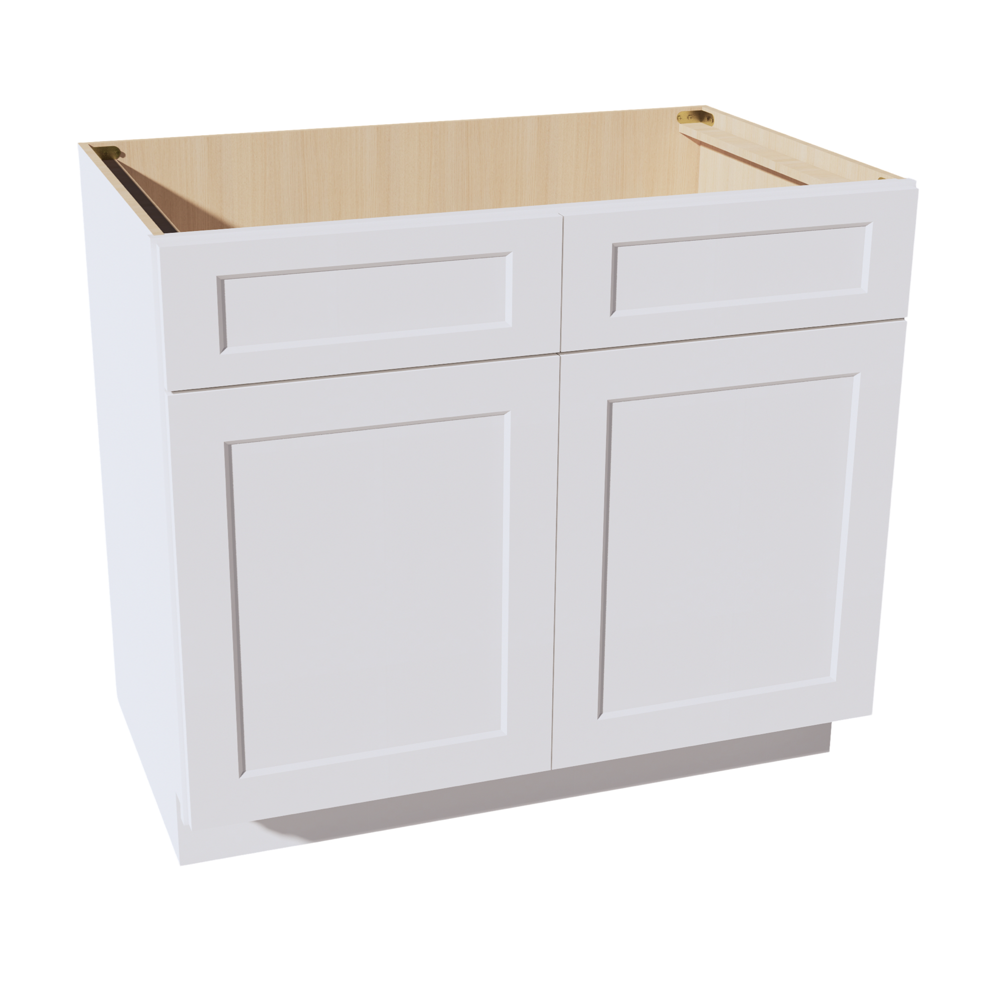 HF-SB39: Frost White Shaker 39" 2 Doors 2 False Drawers Sink Base Cabinet