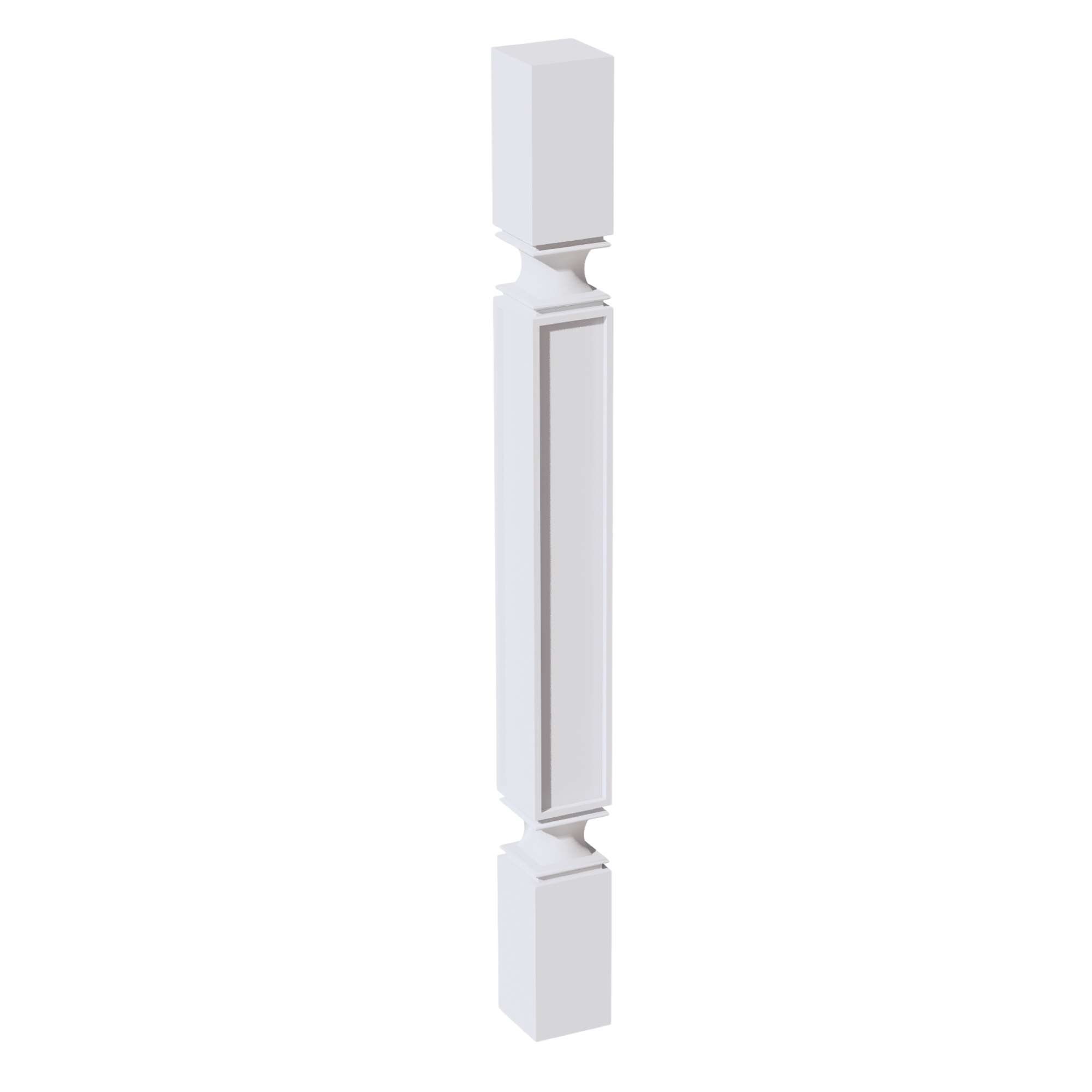 SF-SP336: Frost White Slim Shaker 03"W x 36"H x 03"D Square Roman Pillar