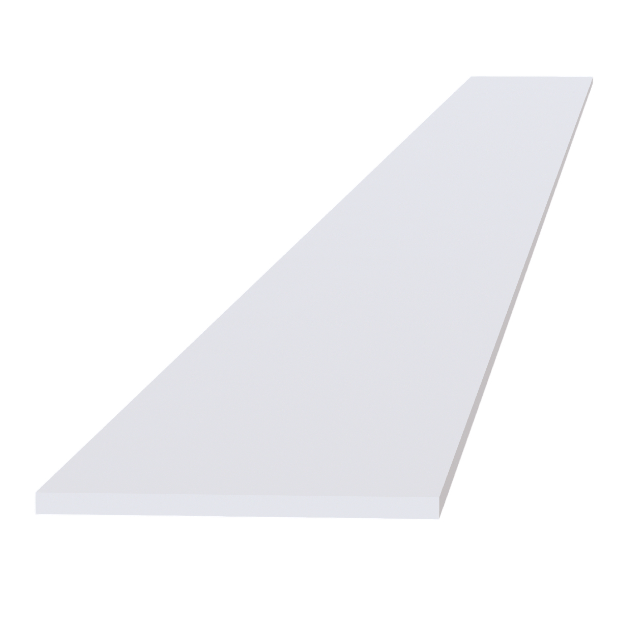 SF-TK8: Frost White Slim Shaker 96"W x 4-1/2"H x 1/4"D Toe Kick Plate