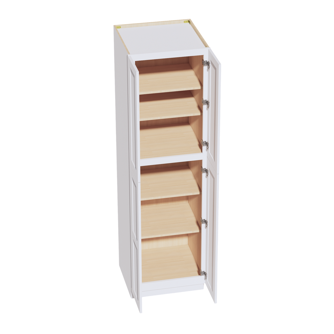 HF-TP2484: Frost White Shaker 24"W x 84"H x 24"D 5 Door & 5 Shelves Tall Shelf Pantry Cabinets