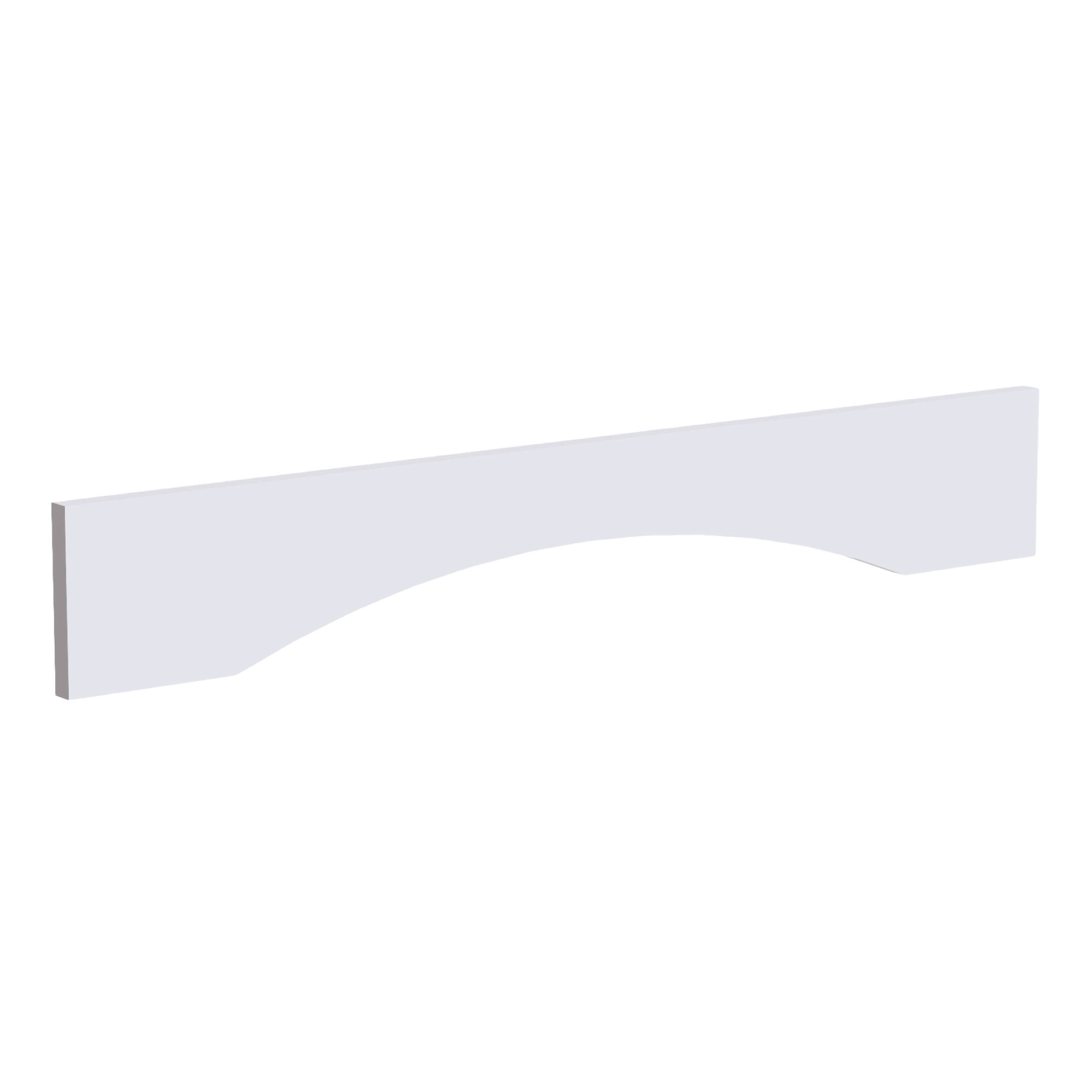 SF-VAR36: Frost White Slim Shaker 36"W x 5-1/2"H x 3/4"D Arched Valance