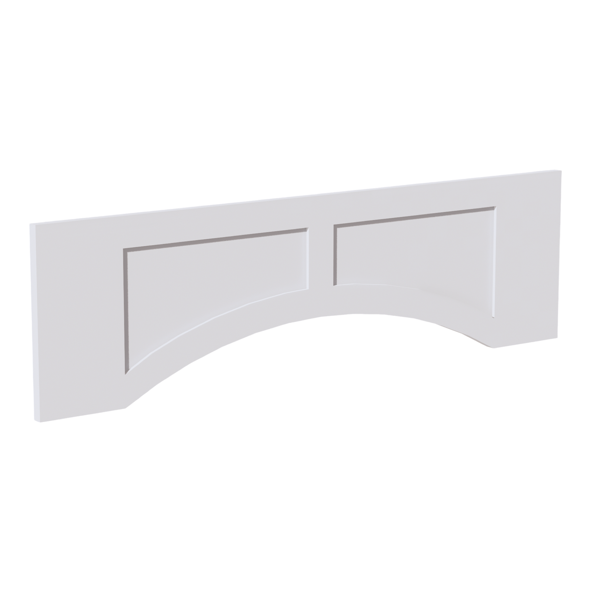 HF-VARP42: Frost White Shaker 42"W x 12"H x 3/4"D Arched Valance with Raised Panel