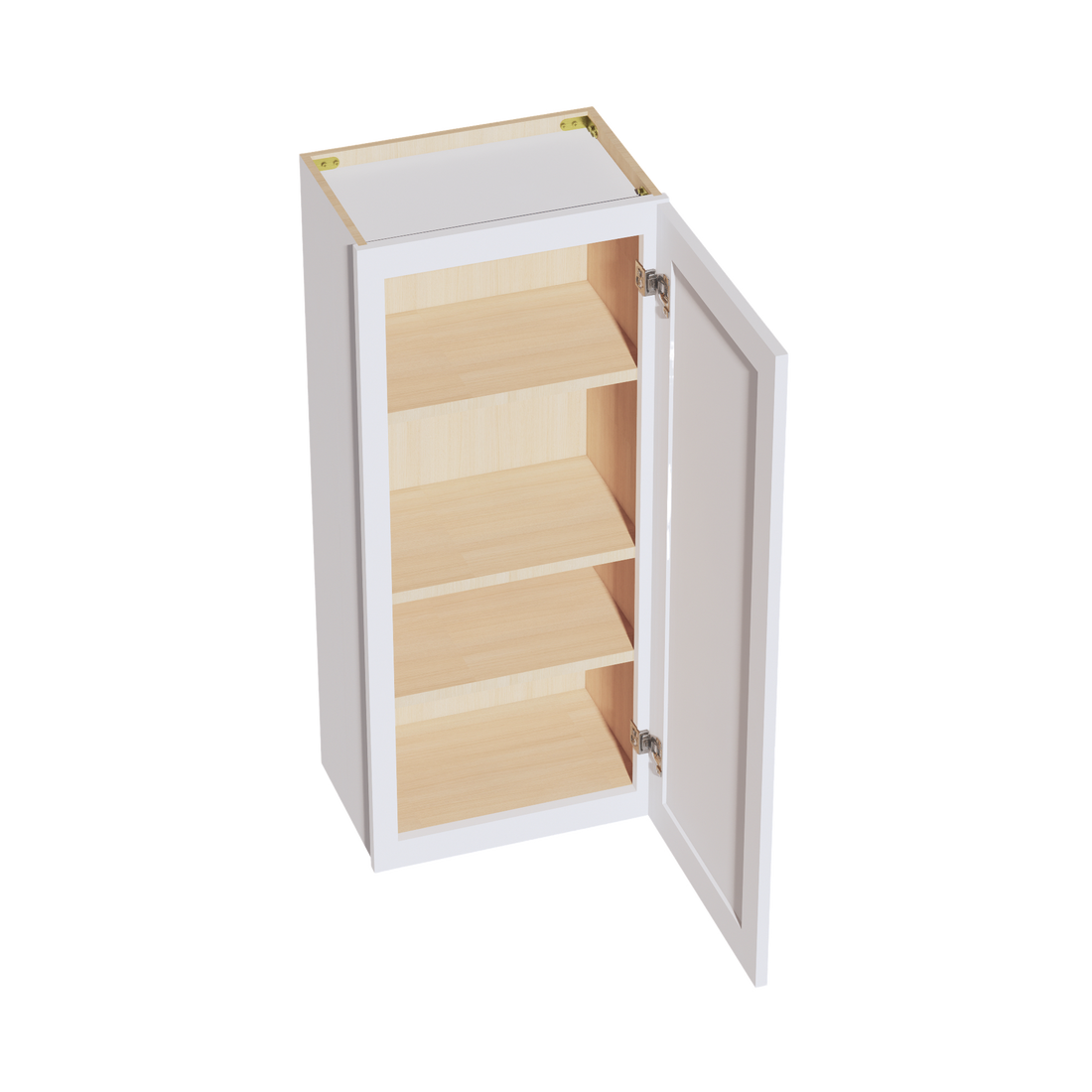 HF-W1842: Frost White Shaker 18"W x 42"H 1 Door & 3 Shelves Standard Wall Cabinet