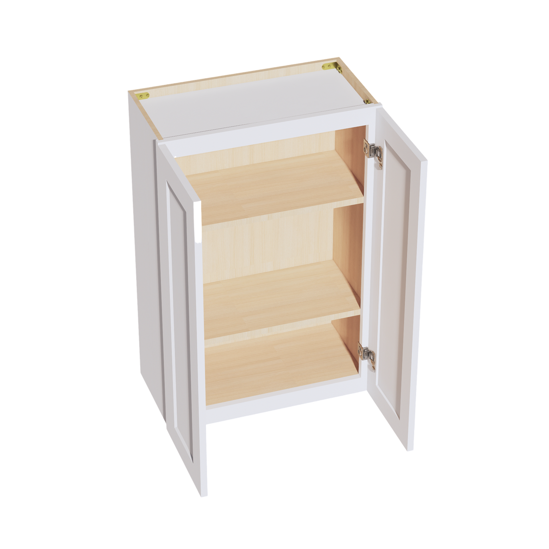 HF-W2436: Frost White Shaker 24"W x 36"H 2 Doors & 2 Shelves Standard Wall Cabinet