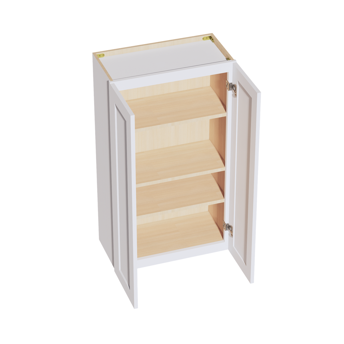 HF-W2442: Frost White Shaker 24"W x 42"H 2 Doors & 3 Shelves Standard Wall Cabinet