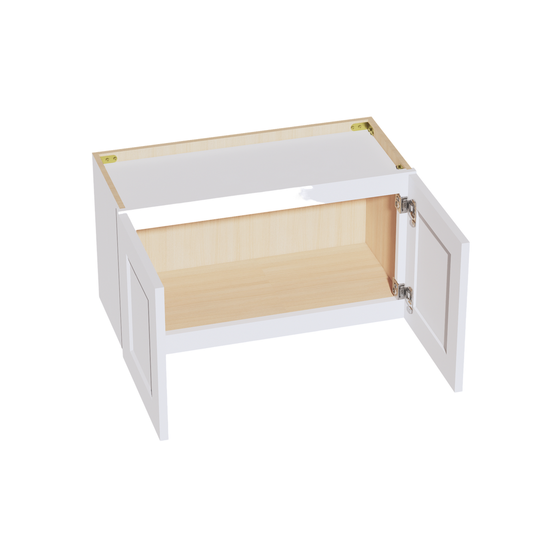 HF-W2715: Frost White Shaker 27"W x 15"H 2 Doors Standard Wall Bridge Cabinet