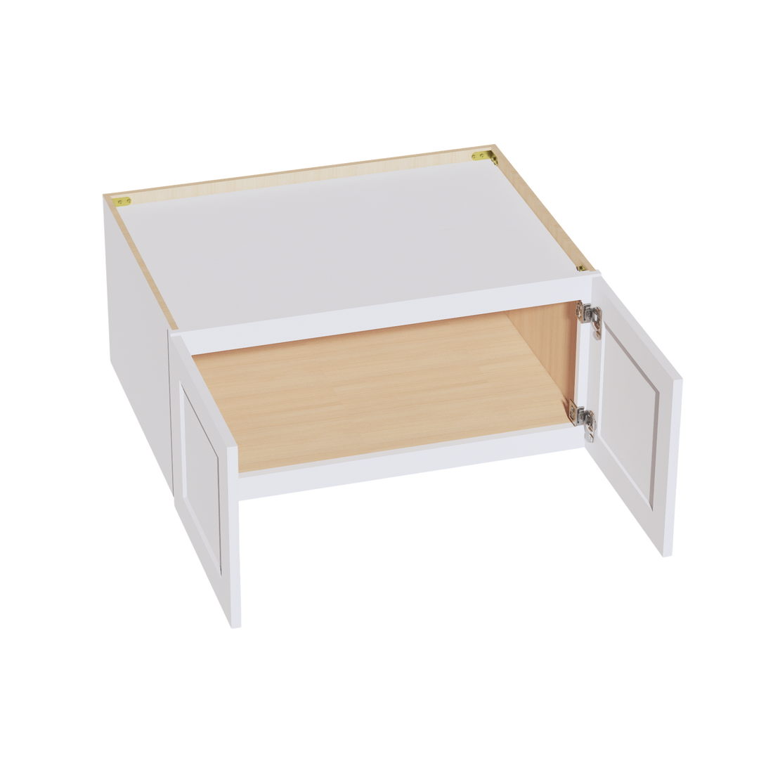 HF-W331524: Frost White Shaker 33"W x 15"H x 24"D 2 Doors Standard Bridge Wall Cabinet