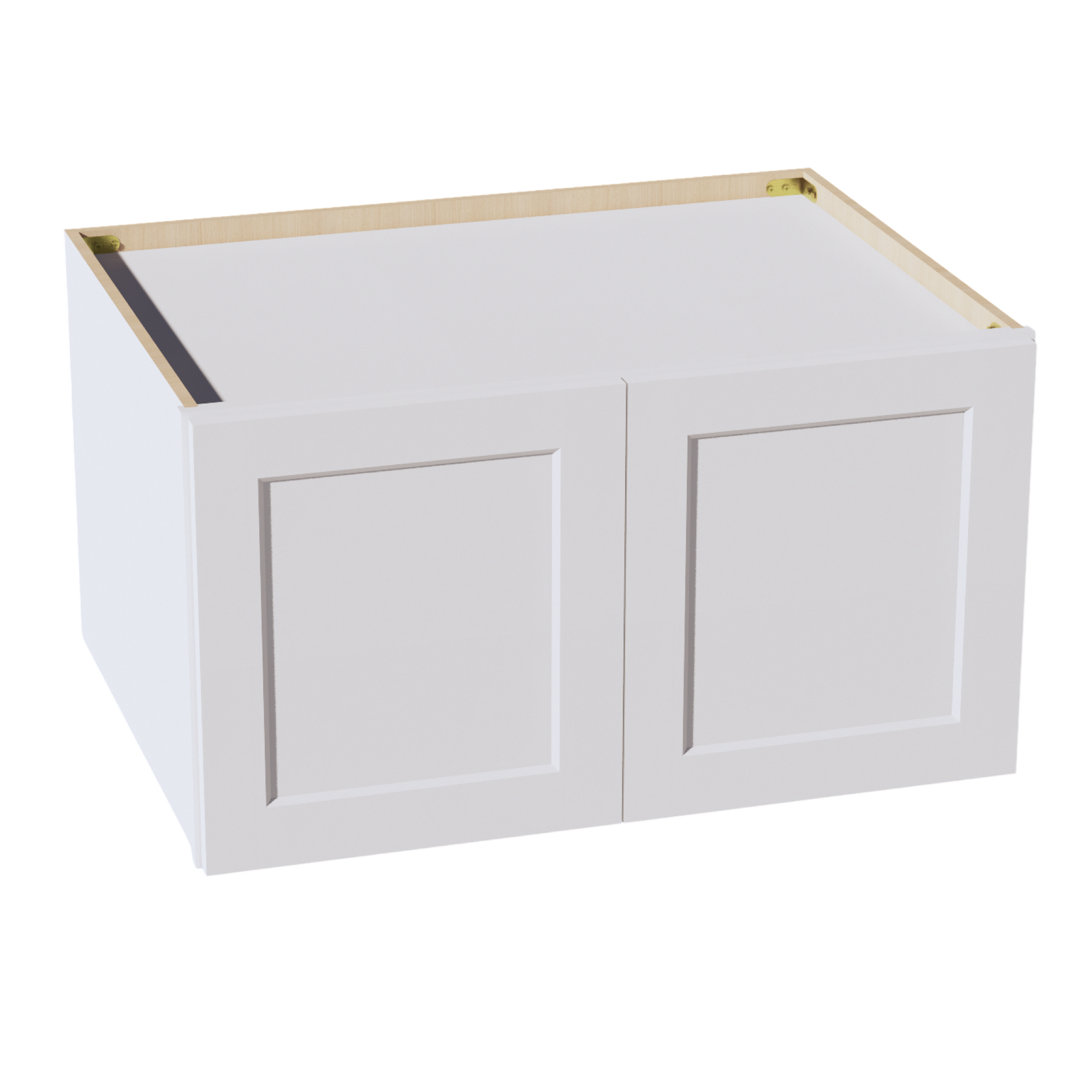 HF-W331824: Frost White Shaker 33"W x 18"H x 24"D 2 Doors Standard Bridge Wall Cabinet