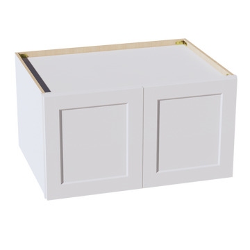 HF-W331824: Frost White Shaker 33"W x 18"H x 24"D 2 Doors Standard Bridge Wall Cabinet