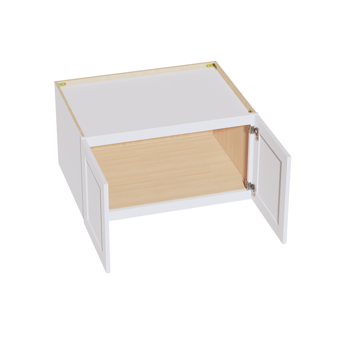 HF-W331824: Frost White Shaker 33"W x 18"H x 24"D 2 Doors Standard Bridge Wall Cabinet