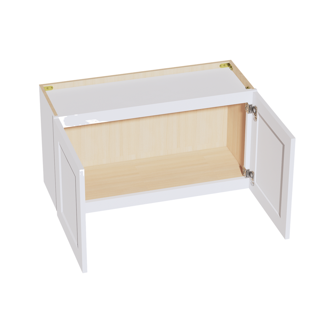 HF-W3318: Frost White Shaker 33"W x 18"H 2 Doors Standard Wall Bridge Cabinet