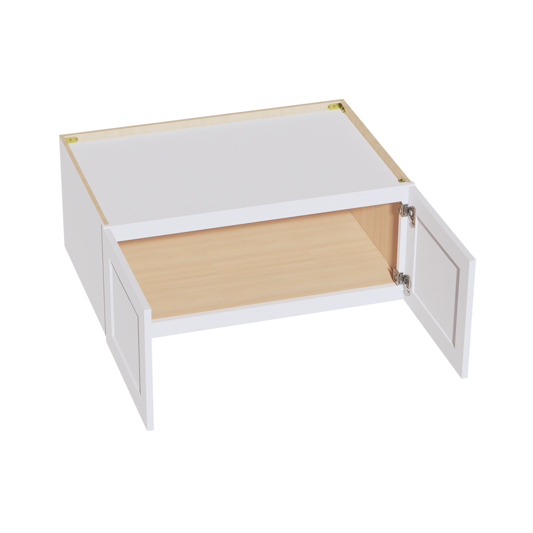 HF-W361524: Frost White Shaker 36"W x 15"H x 24"D 2 Doors Standard Bridge Wall Cabinet