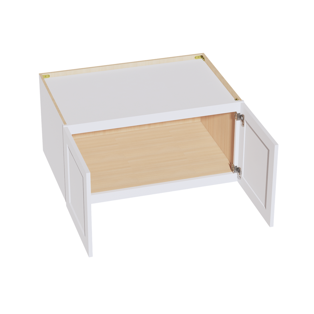 HF-W361824: Frost White Shaker 36"W x 18"H x 24"D 2 Doors Standard Bridge Wall Cabinet