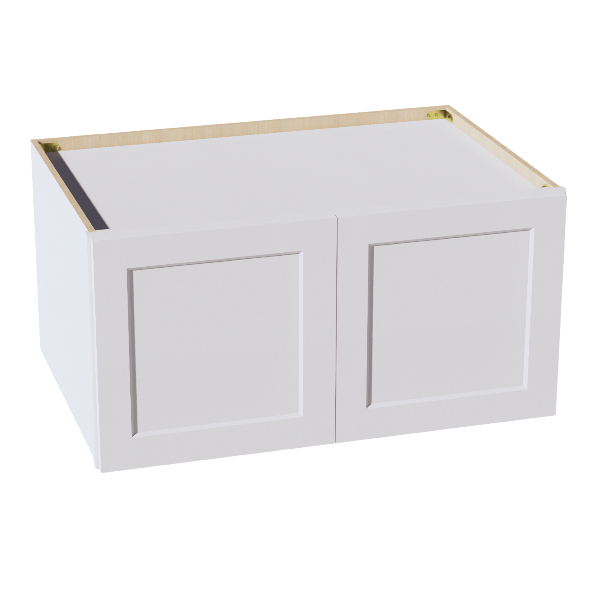 HF-W361824: Frost White Shaker 36"W x 18"H x 24"D 2 Doors Standard Bridge Wall Cabinet