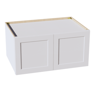 HF-W361824: Frost White Shaker 36"W x 18"H x 24"D 2 Doors Standard Bridge Wall Cabinet
