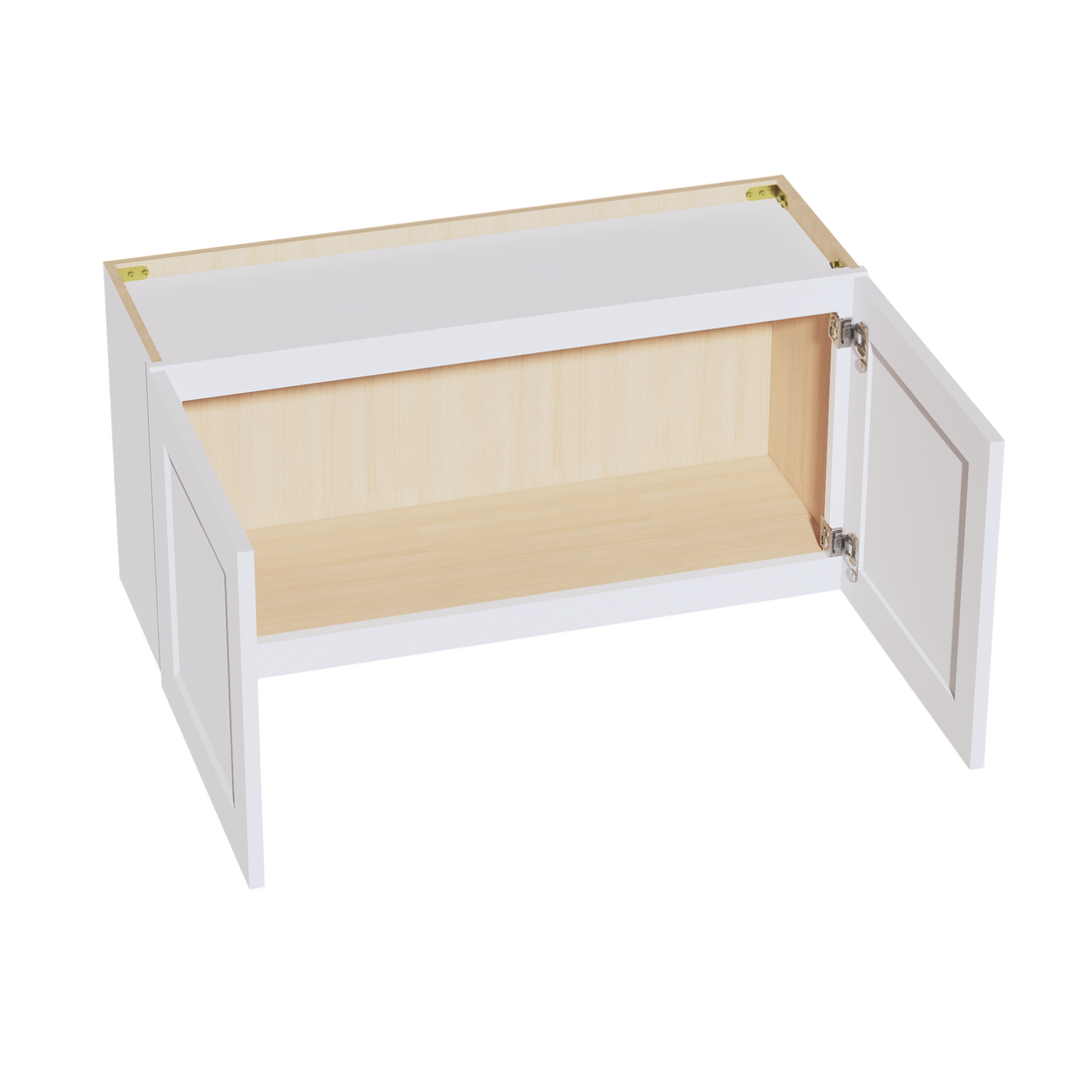 HF-W3618: Frost White Shaker 36"W x 18"H 2 Doors Standard Wall Bridge Cabinet