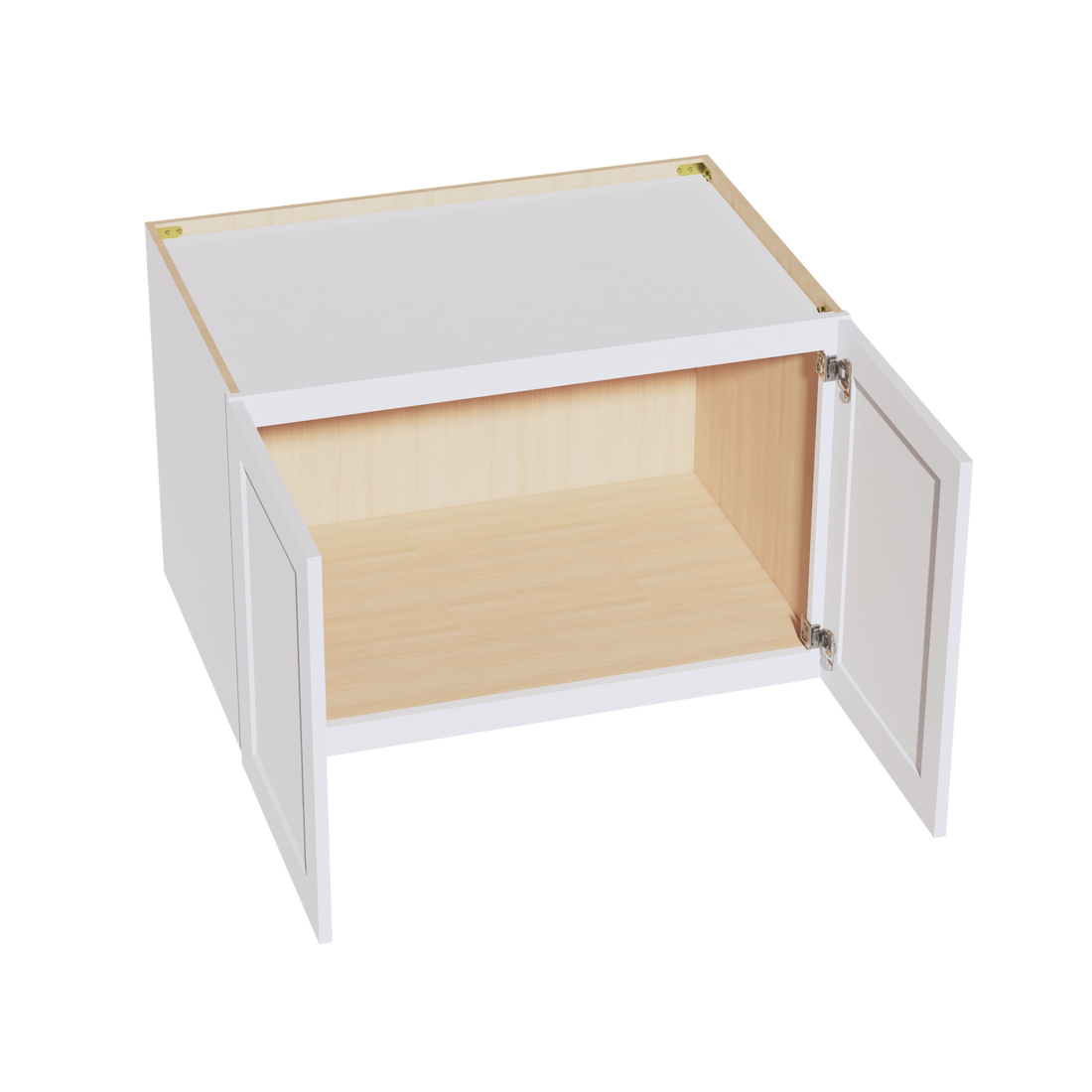 HF-W362424: Frost White Shaker 36"W x 24"H x 24"D 2 Doors & 1 Shelf Standard Bridge Wall Cabinet