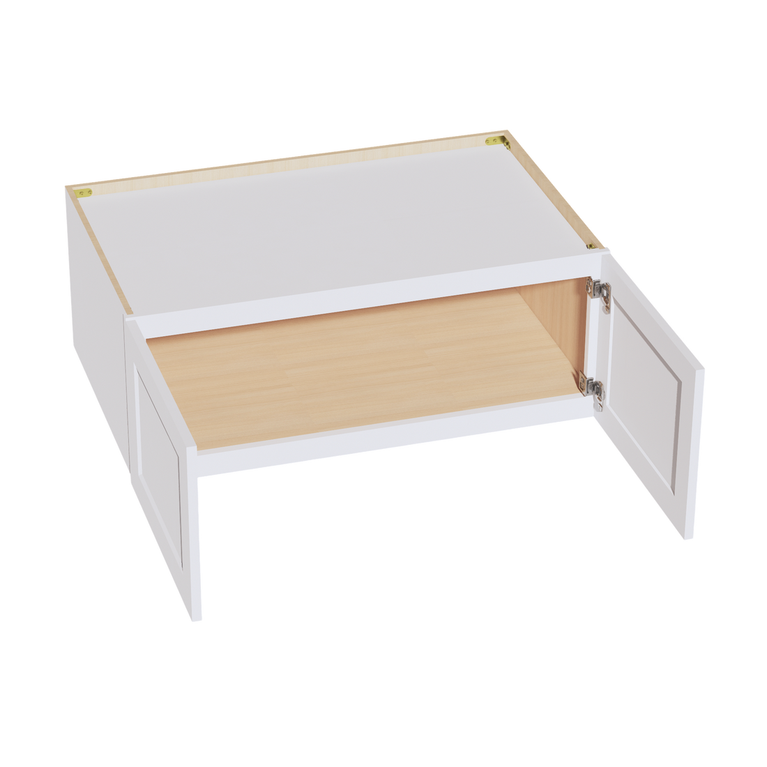 HF-W391524: Frost White Shaker 39"W x 15"H x 24"D 2 Doors Standard Bridge Wall Cabinet
