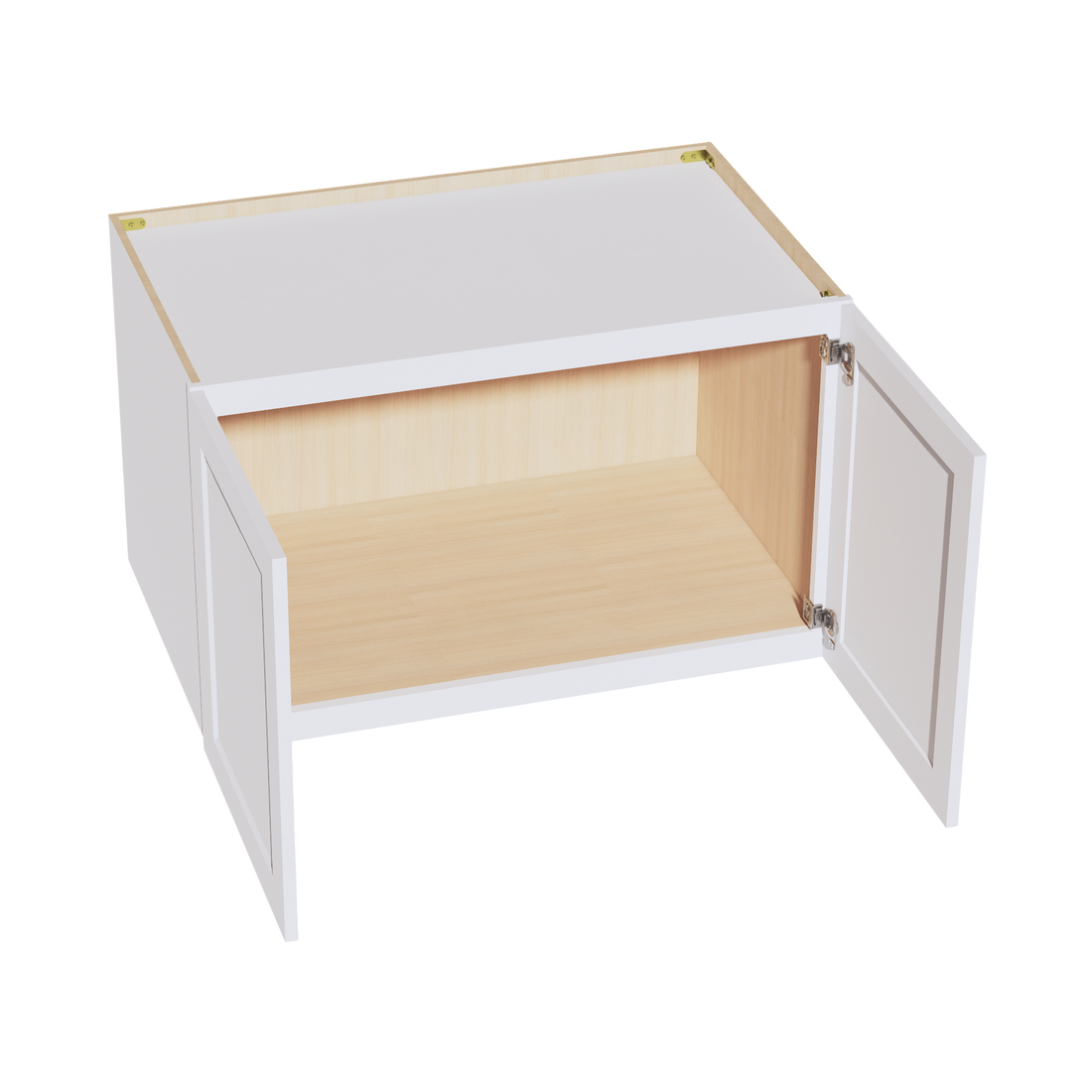 HF-W392424: Frost White Shaker 39"W x 24"H x 24"D 2 Doors & 1 Shelf Standard Bridge Wall Cabinet