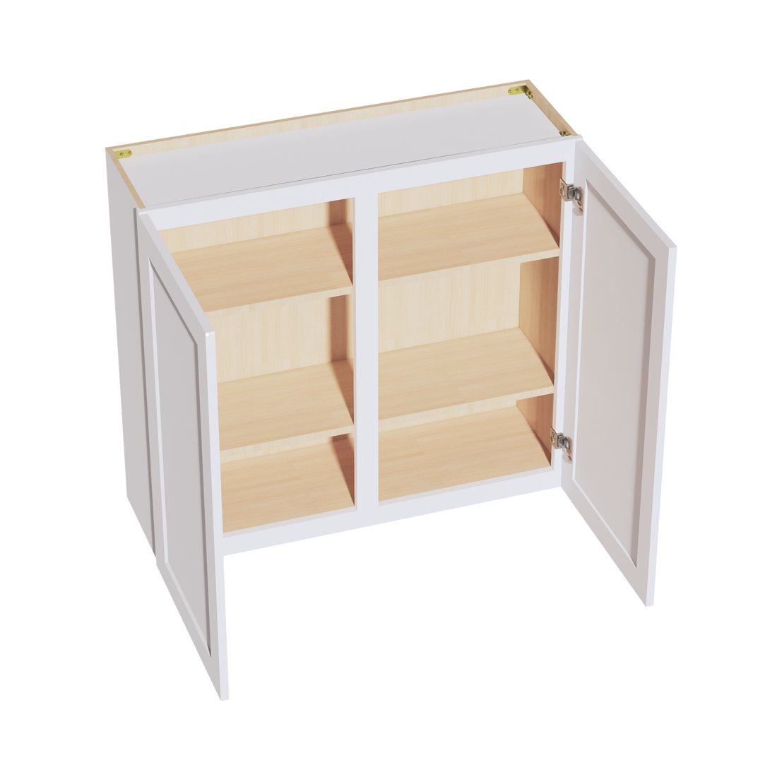 HF-W3936: Frost White Shaker 39"W x 36"H 2 Doors & 2 Shelves Standard Wall Cabinet