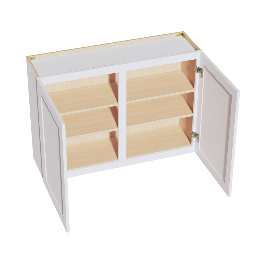 HF-W4230: Frost White Shaker 42"W x 30"H 2 Doors & 2 Shelves Standard Wall Cabinet