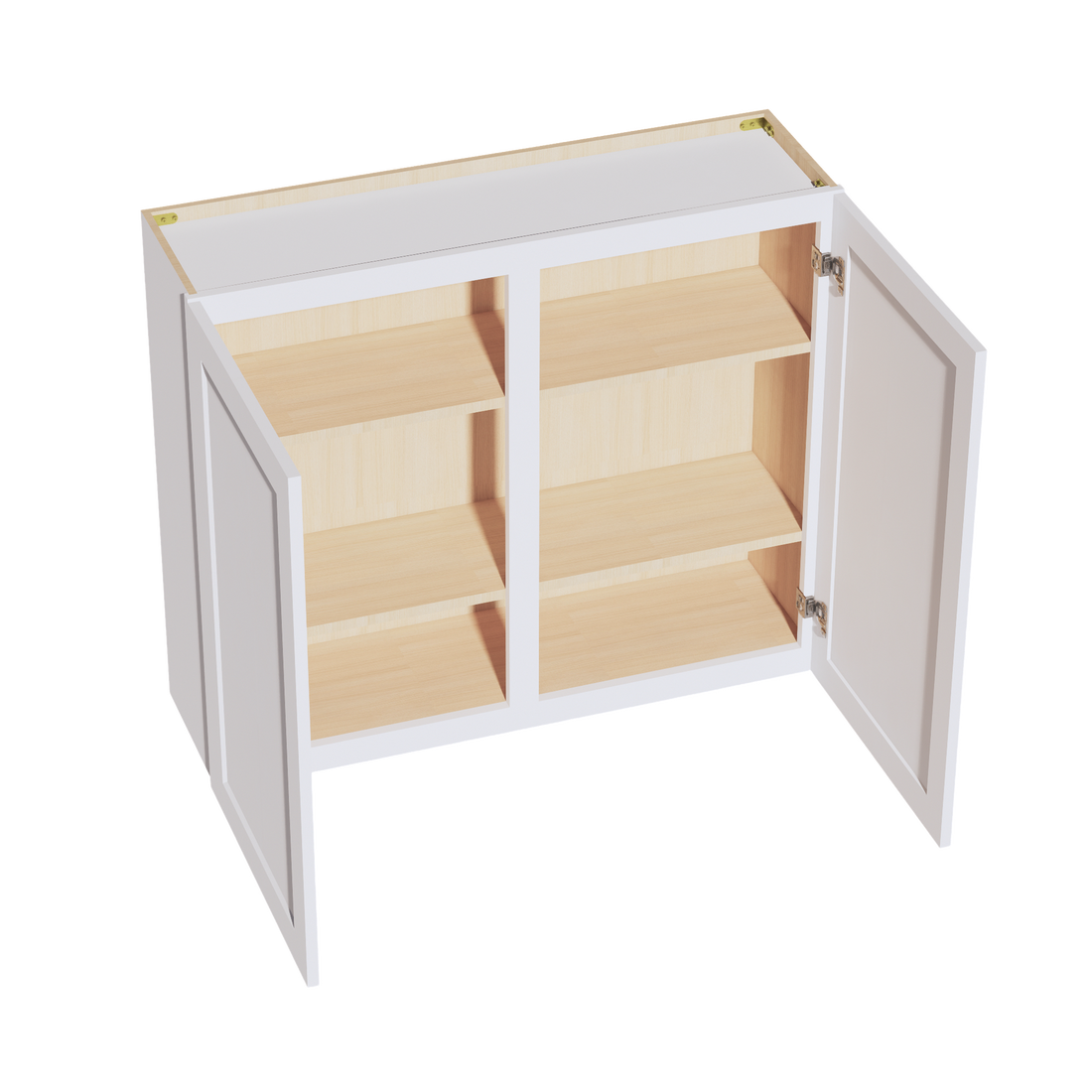 HF-W4236: Frost White Shaker 42"W x 36"H 2 Doors & 2 Shelves Standard Wall Cabinet