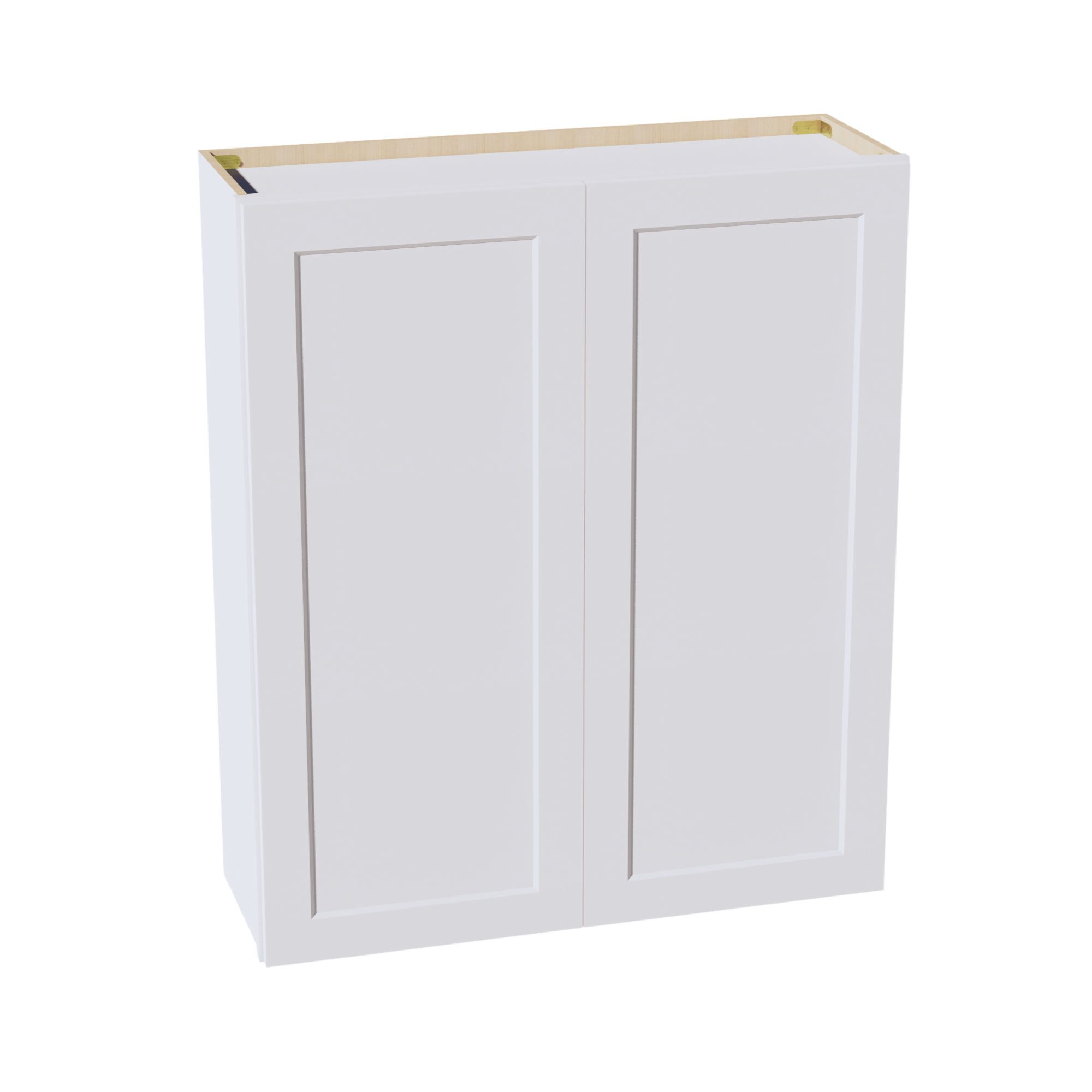 HF-W4242: Frost White Shaker 42"W x 42"H 2 Doors & 3 Shelves Standard Wall Cabinet