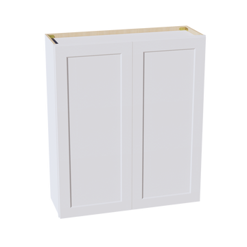 HF-W4242: Frost White Shaker 42"W x 42"H 2 Doors & 3 Shelves Standard Wall Cabinet