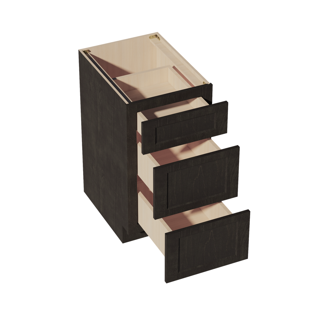 HG-DB18: Dark Gray Shaker 18" 3 Drawers Base Cabinet