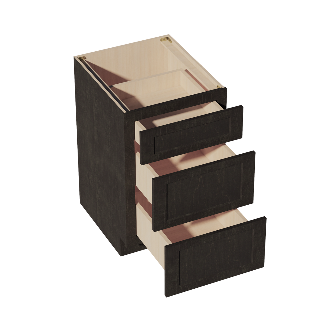 HG-DB21: Dark Gray Shaker 21" 3 Drawers Base Cabinet