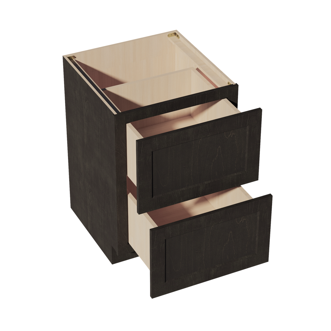 HG-DB24-2: Dark Gray Shaker 24" 2 Drawers Base Cabinet