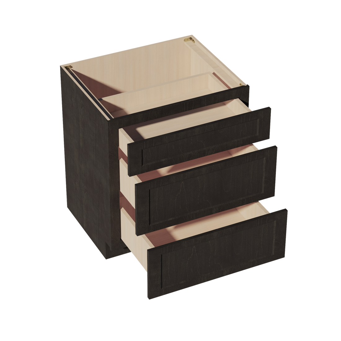 HG-DB30: Dark Gray Shaker 30" 3 Drawers Base Cabinet