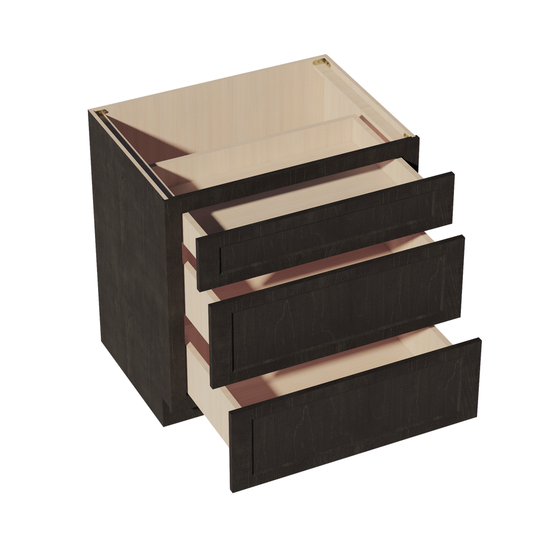 HG-DB33: Dark Gray Shaker 33" 3 Drawers Base Cabinet