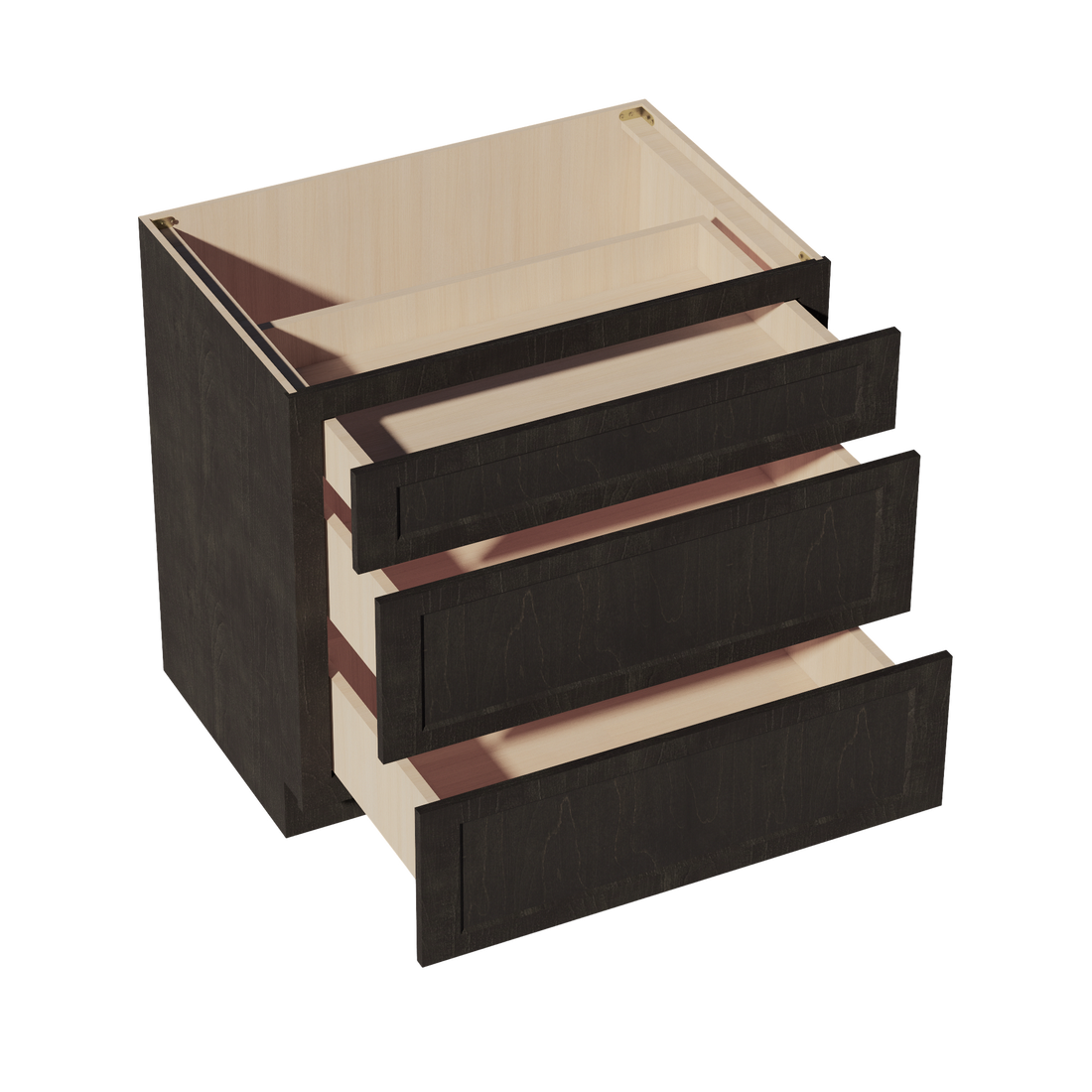 HG-DB36: Dark Gray Shaker 36" 3 Drawers Base Cabinet
