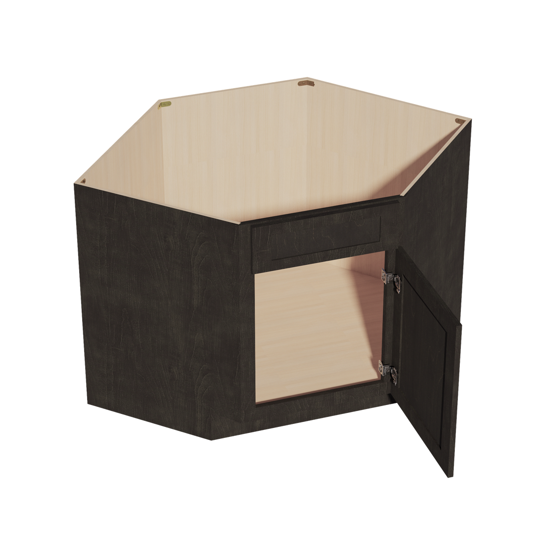HG-DSB42: Dark Gray Shaker 42" 1 Door - 1 False Drawer Corner Sink Base Cabinets