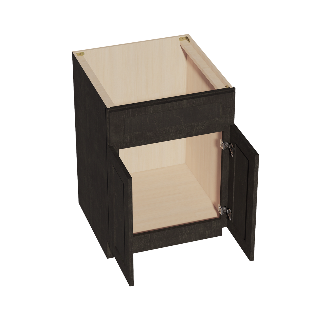 HG-SB24: Dark Gray Shaker 24" 2 Doors 1 False Drawer Sink Base Cabinet