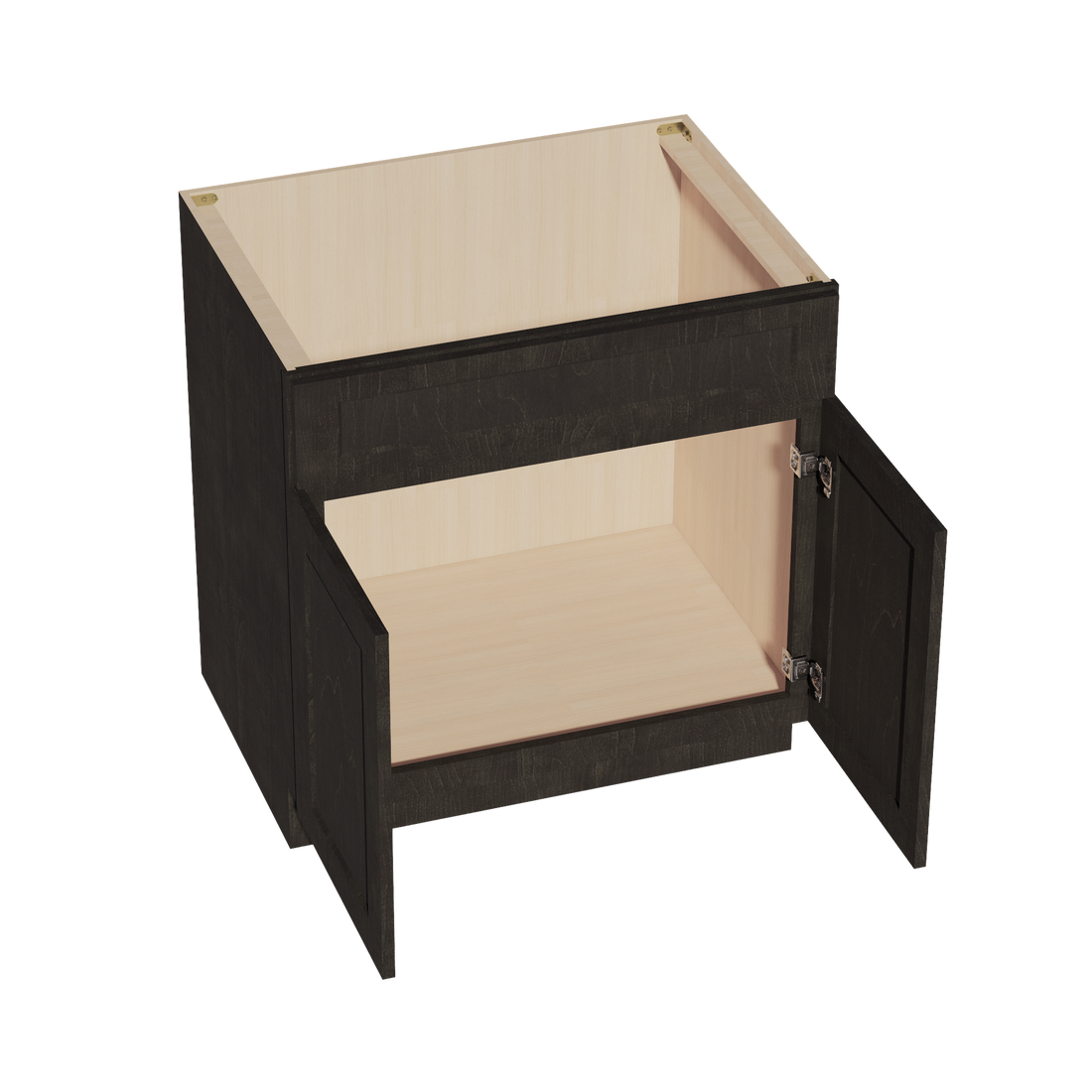 HG-SB33: Dark Gray Shaker 33" 2 Doors 1 False Drawer Sink Base Cabinet