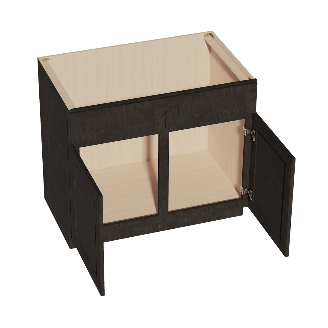 HG-SB39: Dark Gray Shaker 39" 2 Doors 2 False Drawers Sink Base Cabinet