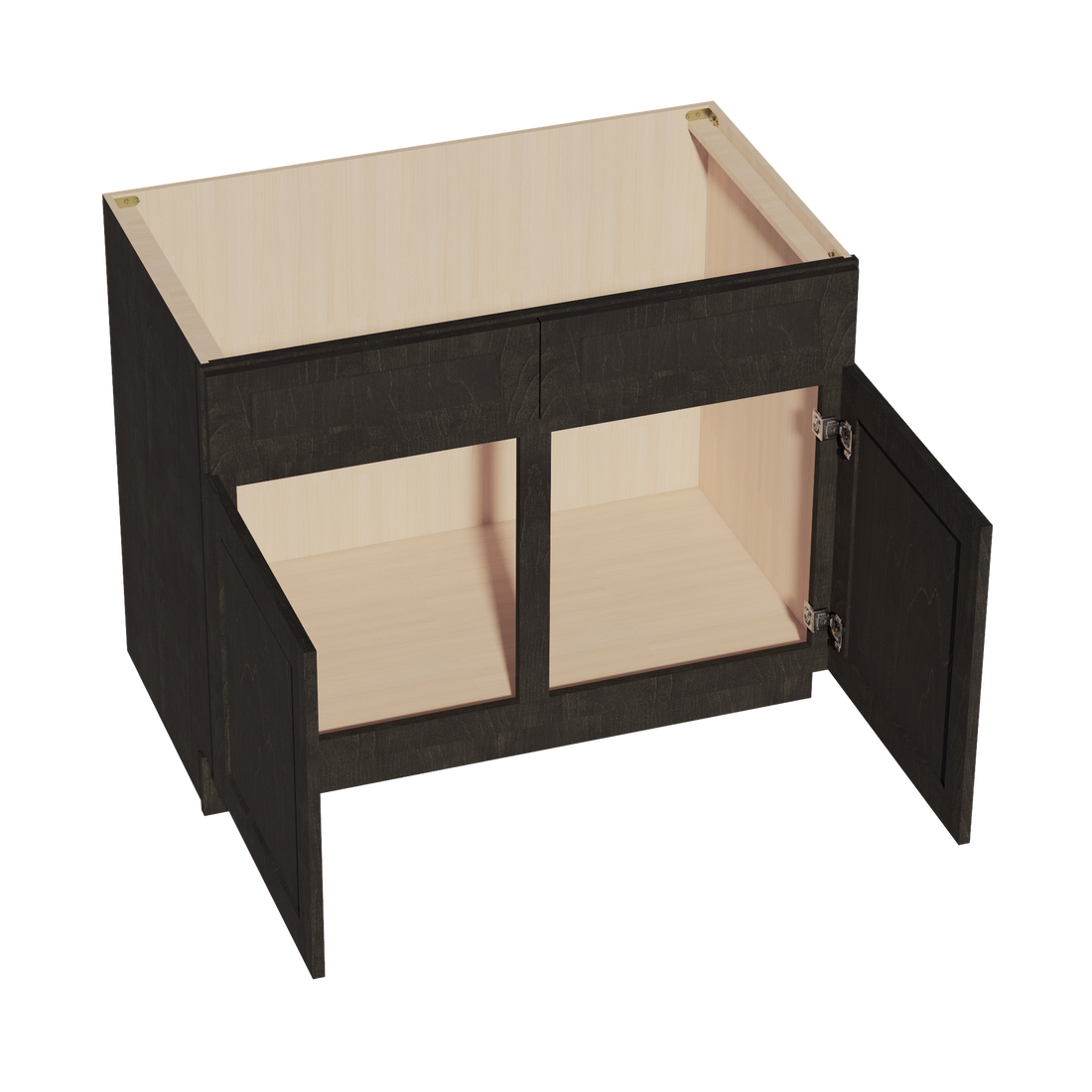 HG-SB42: Dark Gray Shaker 42" 2 Doors 2 False Drawers Sink Base Cabinet