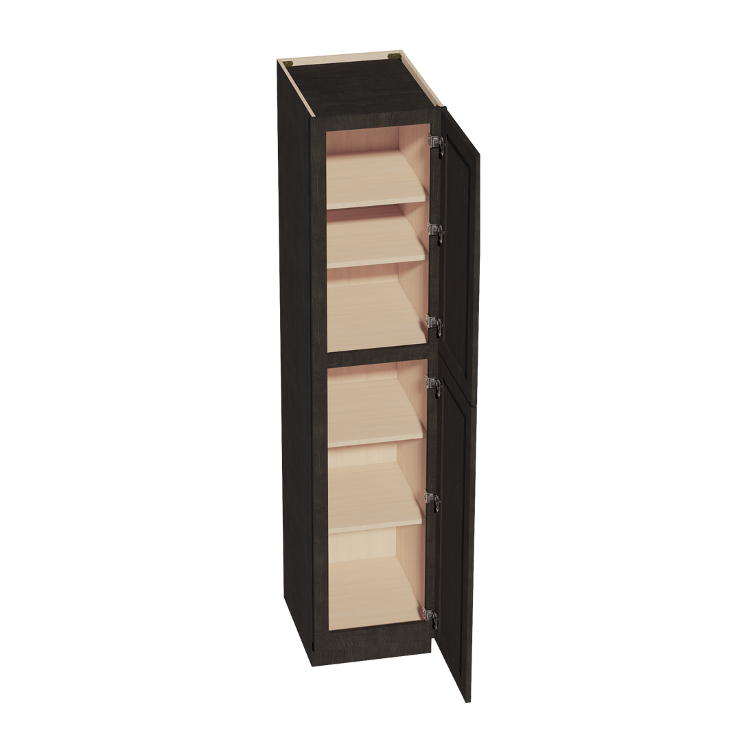 HG-TP1884: Dark Gray Shaker 18"W x 84"H x 24"D 2 Doors & 5 Shelves Tall Shelf Pantry Cabinets